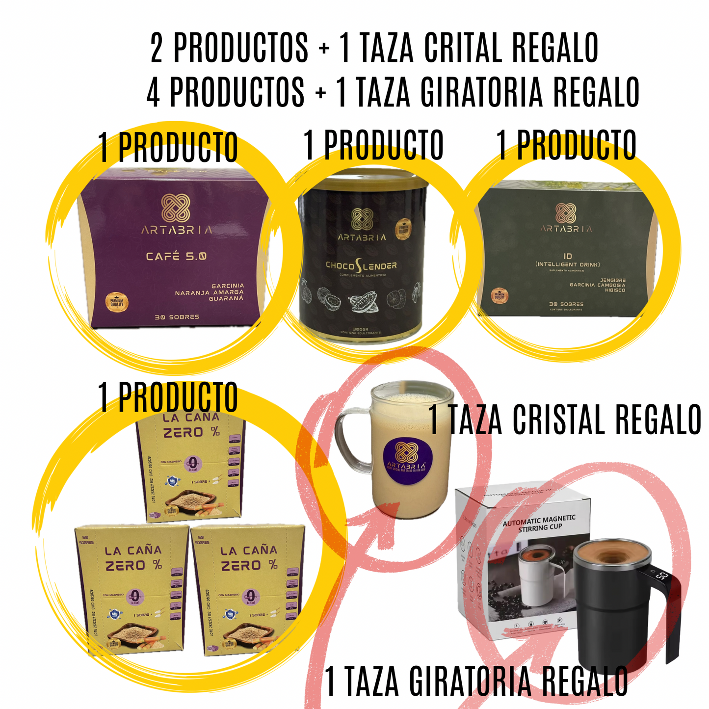 Oferta 4 productos + Taza electrónica giratoria🎁